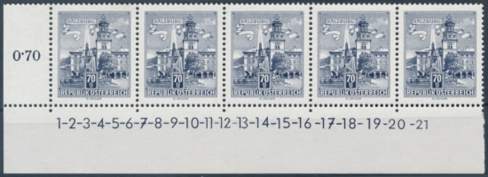 Briefmarke mit Symbolzahl(en)